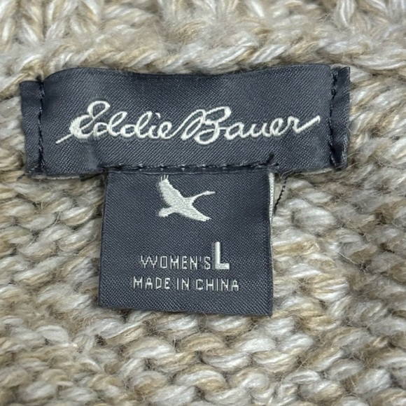 Eddie Bauer Wool Sweater Full Zip Cardigan Nordic Fair Isle Jacket Size Large - Picture 6 of 16